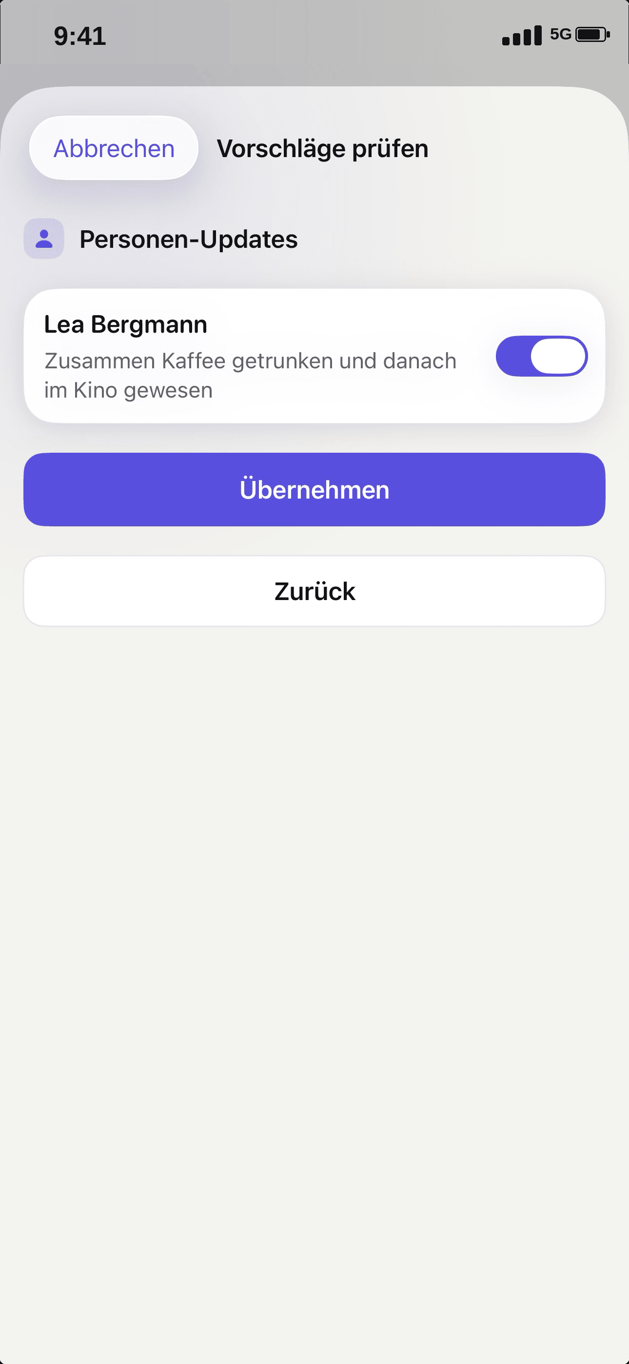 Vorschläge prüfen