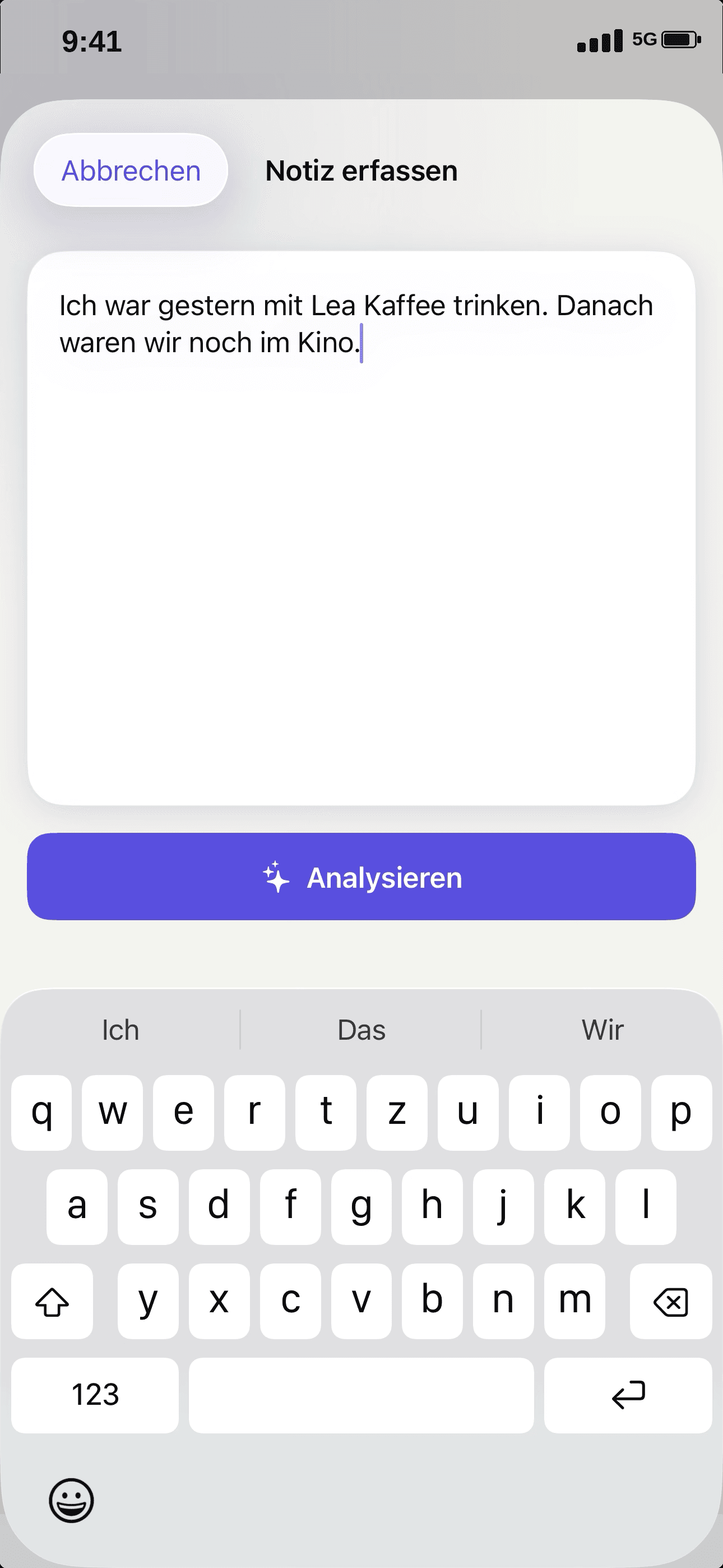 Notiz erfassen